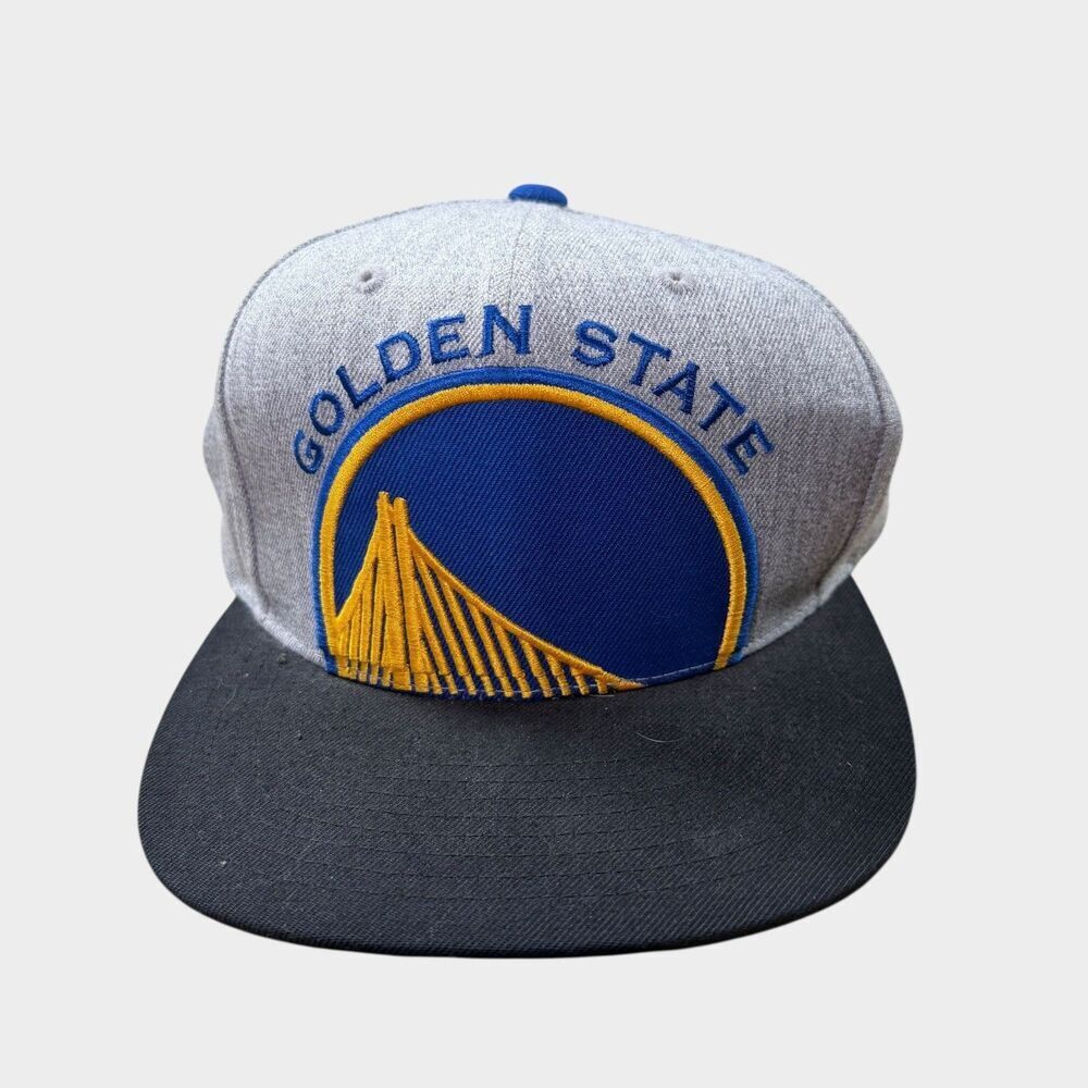 Golden State Warriors Mitchell & Ness Snapback Hat Gray Blue NBA Basketball Cap